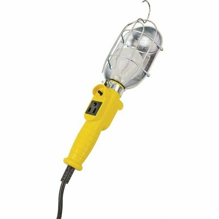 POWERZONE Ortl010625 Work Light With Metal Guard And Single Outlet, 12 A, 25 Ft L Cord, Yellow PZ-425APDQ4